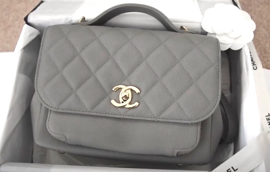 Chanel Black Quilted Caviar Business Affinity Tote Bag Pale Gold